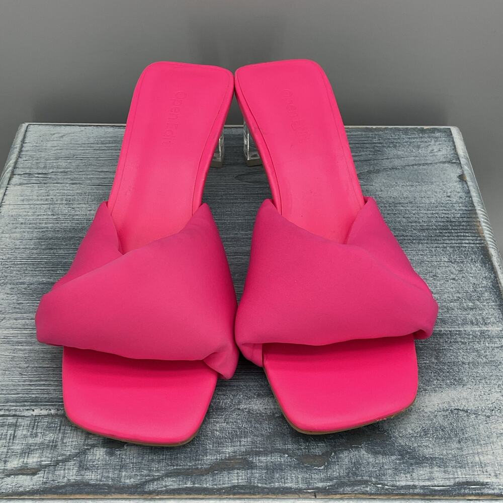 Open Edit Women’s Cleo Translucent Heel Sandals Pink Size 5M - Picture 3 of 10